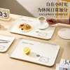 Bandeja de Plástico Estilo Lujo Ligero para Uso Doméstico en la Sala de Estar, Bandeja Rectangular Engrosada para Colocar Tazas de Té, Vasos de Agua, Frutas y Bocadillos