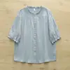 Roupas de Verão 2026 Estilo Japonês Gola Alta Renda Camada Dupla Gaze Cardigã Feminino Camisa de Manga Curta Casual Cor Sólida Top
