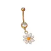 Anillo para Ombligo de Acero Inoxidable 316L, Piercing para Ombligo Hoja de Arce Dorada, Botón para Ombligo en Forma de Corazón, Anillo para Ombligo Lirio del Valle, Piercing para Ombligo, Botón para Ombligo