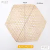Esterilla de red de bambú tejida para olla de hierro fundido antiadherente, pieza de esterilla de bambú hexagonal para fondo de olla, artefacto antiadherente para fondo, red de esterilla de bambú, rejilla de bambú para estofar pescado