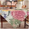 Flor Flor Posavasos Estilo Pastoral Textura Imitación Lino Color Brillante Manteles Individuales Ratón Blanco Decoración del Hogar Tela para el Hogar