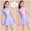 Traje de baño de Nuevo Estilo para Niñas, Oculta el Vientre, Adelgazante, de Dos Piezas, Estilo Casual, Anti-Exposición, Traje de Baño para Aguas Termales
