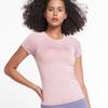 Roupas de ioga femininas de manga curta expostas ao umbigo Esportes curtos Top Summer Running Square Collar Nylon T-shirt Tight Clothes