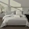 Juego de ropa de cama de cuatro piezas MARKCROSS de alta gama bordado, algodón de fibra larga de 100 hilos, estilo sábana