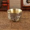 Copa de vino de metal retro estilo chino anticaída con tallado de caracteres Fu de bronce, copa de vino pequeña, copa de vino para el hogar, copa de vino de una sola pieza