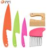 Cuchillo de plástico para frutas para niños, cuchillo de educación temprana para cortar verduras, cuchillo de alimentos complementarios, cuchillo de juguete para pelar melones y frutas, cuchillo de madera para cortar patatas en ondas.