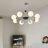 Lustre de sala de estar em estilo vintage, design minimalista moderno francês, luz principal para quarto e sala de jantar, luminária Bauhaus Zhongshan na cor creme