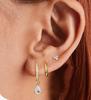 Conjunto de tres piezas de pendientes de moda para damas de lujo con incrustaciones de gotas de agua de circonita de venta caliente transfronteriza de Europa y Estados Unidos con baño de oro real de latón
