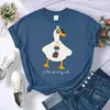 Gafas de Sol Diseño de Pato Bebiendo Camiseta de Mujer Verano Cómoda Camiseta Casual Cuello Redondo Ropa Hip-Hop Suave Manga Corta para Mujer