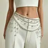 Corrente de Cintura com Franja de Concha CrossPearl Estilo Boêmio Pingente de Concha Decoração de Cintura Multicamadas Combinação para Roupas Femininas