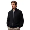 Cárdigan de Punto con Cuello Alto y Cremallera para Hombre Otoño Invierno Grueso Doble Cremallera Abrigo Suéter Textura de Sarga Holgada Ropa de Abrigo