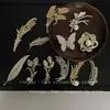Broche de Diamantes Completo, Lujo Ligero, Flor Vintage, Mariposa y Espiga de Trigo, Broche de Alta Calidad, Broche de Nicho de Gama Alta