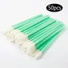 50 Piezas/Paquete Varilla Hueca Transfronteriza Pincel para Labios Injerto de Pestañas Flock Mu Si Bastoncillo de Algodón de Limpieza Nano Trabajador de Pestañas