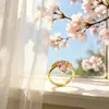 Anel Aberto de Nova Luxúria Aquamarina Gota d'Água Diamante Transfronteiriço para Mulheres, Design de Nicho, Anel Elegante, Presente de Dia dos Namorados