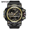 Sanda Popular Moda Estilo Coreano Relógio Masculino Alto Valor de Beleza Esportivo à Prova d'Água Eletrônico Luminoso Multifuncional Relógio Masculino