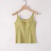 Dropshipping Primavera y Verano Nuevo Estilo Camisola de Base de Costilla Fina con Copas Integradas Color Sólido Ajuste Delgado Camiseta sin Mangas