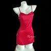 Pijama Feminino Sexy Night Qin Seda de Gelo Alça Única Camisola Roupas de Casa Conjunto Roupa Íntima Sexy Saia com Fenda Lateral Renda 7074