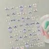 Sticker original versátil para decoración de uñas de lazo, sticker de uñas en relieve de lazo de cinta tridimensional con bloques de color, estilo AA