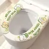 Funda de asiento de inodoro de dibujos animados, pegatina de inodoro para uso doméstico, cojín para anillo de inodoro, cubierta de inodoro adhesiva delgada y conveniente para viajes