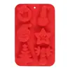 Molde de Navidad juego de 6 piezas, molde de silicona para pastel de Navidad, herramientas de horneado caseras DIY de grado alimenticio, molde para hornear postres