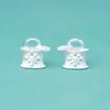 Prata de Lei S925 Prata Lisa Diamante de Precisão Personalizado Pingente de Cadeado de Prata Acessórios para Pingentes de Pulseira de Cristal com Contas DIY