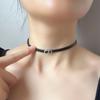 Colar N17 Preto Doce Cool Letra CD Colar Curto Feminino Design de Nicho Corrente para Clavícula Colar Elegante Tira de Couro para Pescoço
