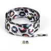 Venta al por mayor de fábrica 2cm Cordones coloridos con estampado de leopardo Zapatos blancos pequeños Sedas y satenes Seda Impreso a doble cara Cuerda de cordón casual