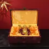 Fábrica Tubao Barriga Grande Buda Maitreya Giratório Yuanbao Moedas de Cobre Buda Risonho Mesa de Casa Liga de Zinco Ornamento de Atração de Riqueza