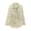Roupa Europeia e Americana Transfronteiriça Aliexpress Moda Popular Casual Lapela Poplin Camisa Botões Dourados