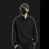 Sudadera con cuello alto para hombre Nueva sudadera casual con media cremallera para hombre Otoño e Invierno 2025 Chaqueta pullover informal Top versátil holgado para hombre