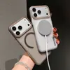 Adecuado para Iphone17Promax Funda Magnética Transparente Apple 16Pro Arena Suave PC Cubierta Protectora Anticaída 15 Estilo Nuevo