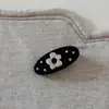 Pasador de Flor Negra Estilo Coreano Pinza para Flequillo para Niñas, Pinza Lateral de Moño con Perlas y Pedrería, Accesorio para el Cabello
