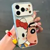Adequado para Transformar Instantaneamente seu iPhone em um Apple 18 Pro Max com um Design de Desenho Animado do Gato Kt e do Casal Xiaoxin, Capas de Corning Macias e Rígidas Personalizadas