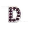 Letras de diamante de 8 mm, aleación de zinc alfanumérica, para manualidades, estilo inglés, con letras de diamante púrpura, accesorios de joyería