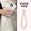 Cadena de Teléfono de Muñeca Corta en Stock, Pulsera Colgante de Cubo de Azúcar de Cristal de Moda y Sencilla, Hecha a Mano de Alta Calidad con Abalorios para Mujer