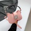 Bolsa transversal estilo coreano, bolsa quadrada pequena e simples, moda verão 2024, nova, portátil, casual, para deslocamento, bolsa de ombro de grande capacidade