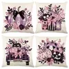 Conjunto de Capas de Almofada Decorativas de Linho para Casa de Halloween com Combo de Capa de Almofada de Sofá de Cabeça de Abóbora Engraçada