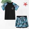 Roupa de Banho Infantil 2026 para Crianças Maiores, Adolescentes, Meninos Pequenos, Roupa de Banho Masculina Duas Peças, Conjunto de Roupa de Banho Infantil de Secagem Rápida
