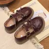 Zapatos Mary Jane de Cuero para Niña, Nuevo Estilo Británico de Otoño con Suela Suave, Zapatos de Princesa, Zapatos Individuales para Niños, Zapatos Negros para Actuaciones Escolares