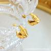 Pendientes Asimétricos Versátiles de Moda Europea y Americana Transfronteriza de Acero Inoxidable Chapado en Oro de 18K Pendientes Elegantes y Sencillos para Mujeres