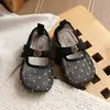 Zapatos de Malla con Lunares Estilo Francés 2026 Verano Nuevos Zapatos de Princesa con Flores Estilo K para Niñas con Sandalias de Falda