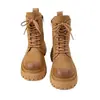 Botas de Nieve de Cuero Suave para Mujer 2026 Invierno Nuevo Estilo Aterciopeladas Espesas Cálidas Botas Cortas Martin Venta Caliente Botas Grandes de Algodón del Noreste para Mujer