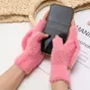 Guantes de punto de lana imitación visón para otoño e invierno, de medio dedo, con tapa táctil, para montar al aire libre, guantes cálidos de felpa, venta al por mayor
