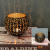 Lâmpada de Manteiga Nova Transfronteiriça Suporte de Velas de Ferro Vazado Artesanato Marroquino Suporte para Velas de Chá Decoração de Casa Vintage Luz de Luxo