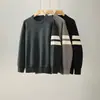 Suéter redondo estilo americano para hombre, nuevo modelo otoño 2026, bloques de color a rayas, corte holgado, tejido casual versátil para hombre