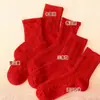 Meias de Lã Tricotadas Festivas de Meia-Cança para Mulheres Ano Novo 2026 Estilo Coreano Ins Macias Fofas Grossas Meias de Natal