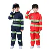 Conjunto de Roupa de Bombeiro Infantil Roupa de Performance Experiência Profissional Infantil Role-Playing Bombeiro Jardim de Infância