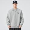 Moletom Gola Redonda Masculino 2025 Outono Novo Estilo Japonês Retrô Bordado Pulôver Versátil Casual Tendência Marca Par de Tops