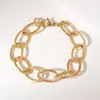 Cadena Cubana Hip-Hop Europea y Americana de Acero Inoxidable Retro Pulsera Personalizada Nicho Hombres y Mujeres Chapado en Oro Accesorios de Joyería Venta al por Mayor