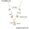 Pingente Colar DIY Estrela Zircônia Banhado a Ouro Real 18K Aço Inoxidável Elemento Oceano Colar de Moda Acessível Luxo Joias